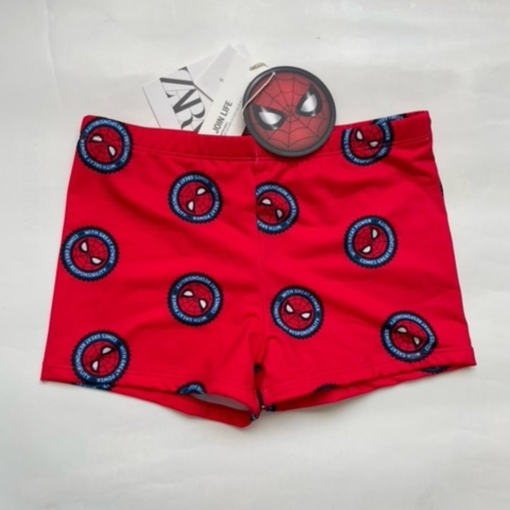 NWT ZARA X SPIDER-MAN COLLAB SWIM TRUNK NWT SIZE 9-10